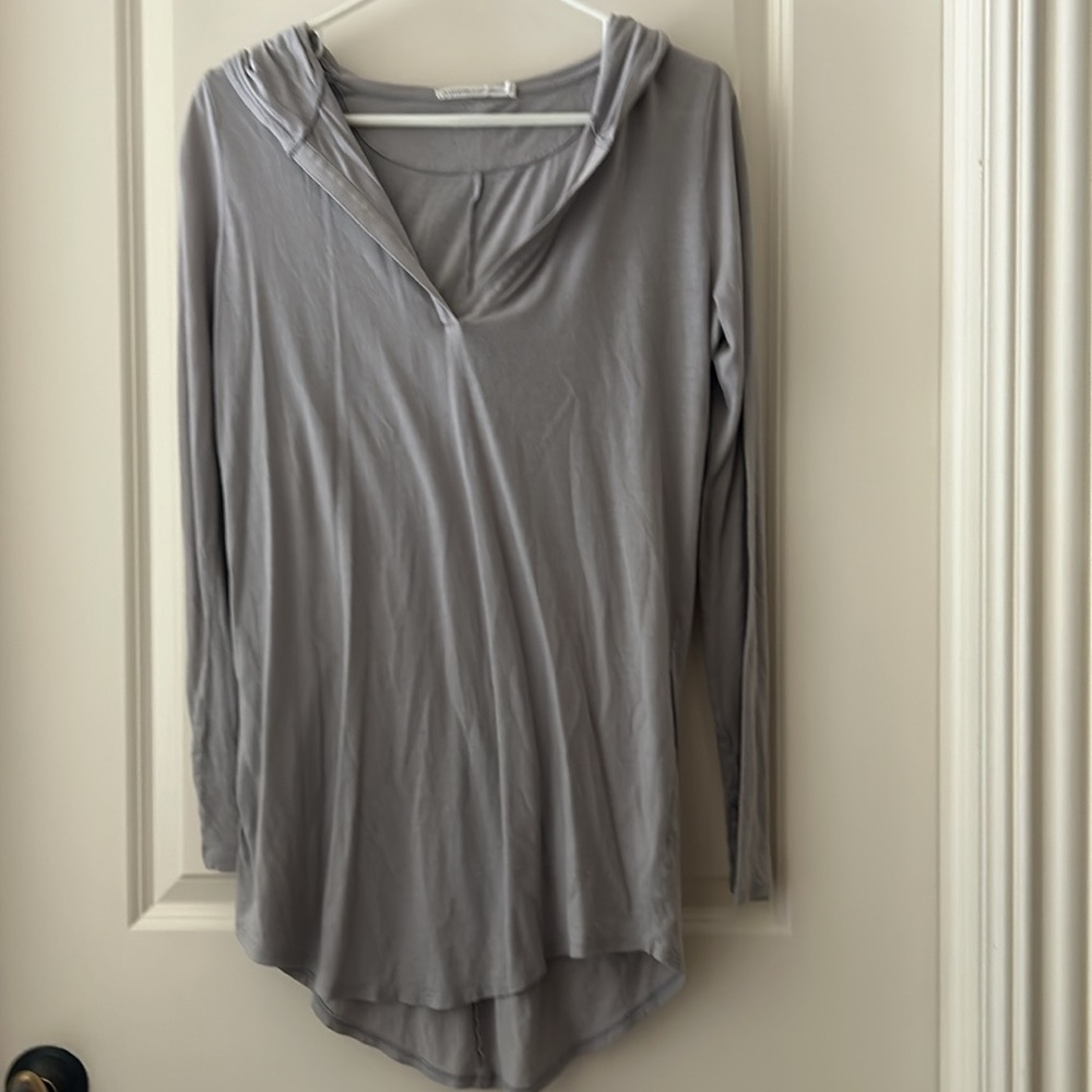 Yummie By Heather Thomson Hoodie swim coverup dress Thumbhole Pima Modal size S